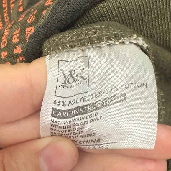 Young & Reckless Olive and Orange Patterned Hoodie Size Large - Picture 4 of 5